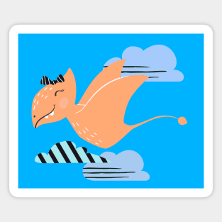 Sweet Pterosaur Dinosaur and Coluds Magnet